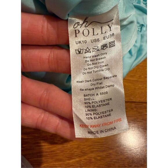 NWT Oh Polly Yuki Ruched Cutout Mini Dress Aqua UK 10/US 6 - Picture 16 of 17
